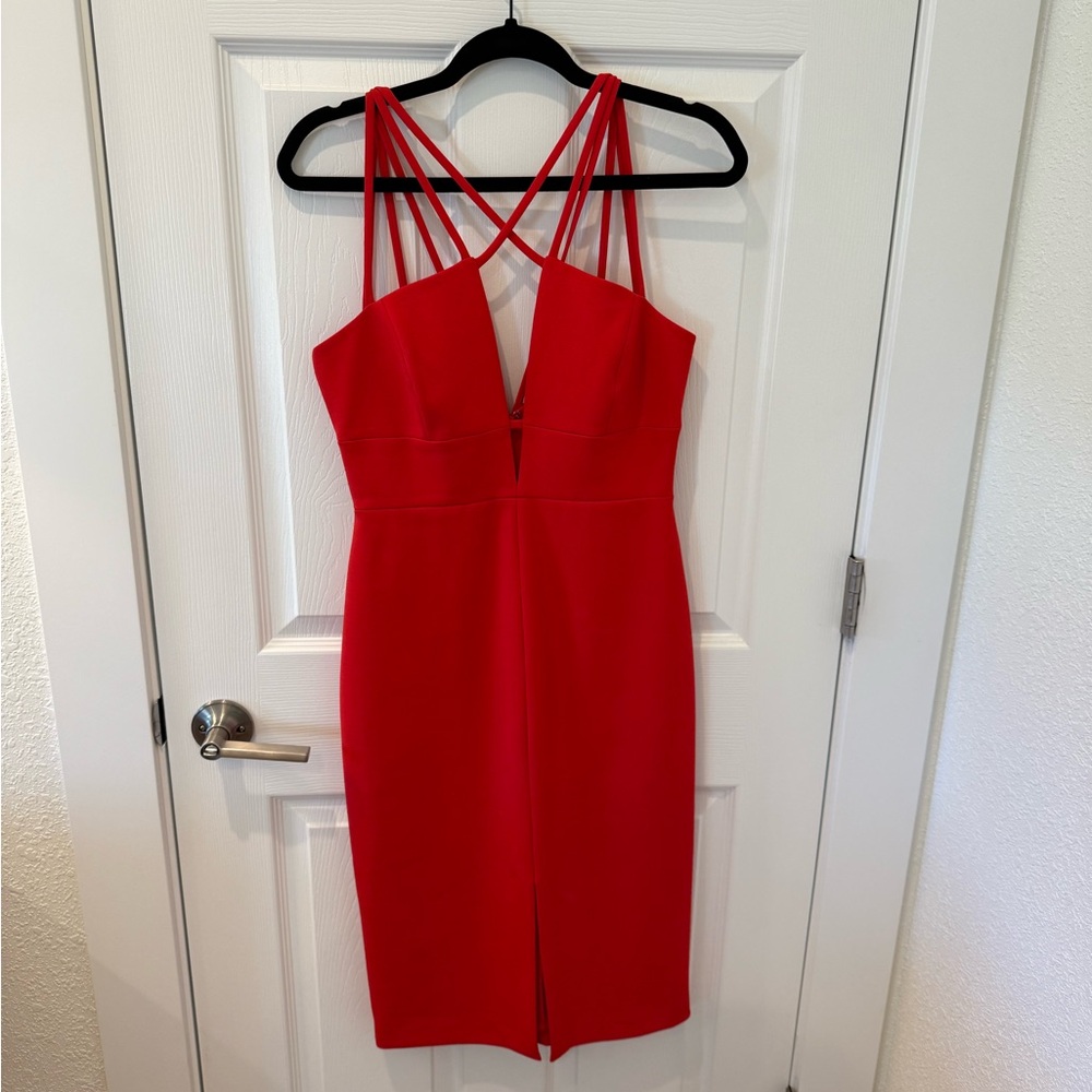 BCBGMaxAzria Strapless Red Dress